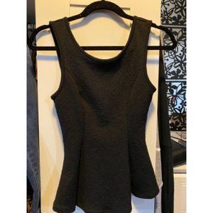 Vivace Black Peplum Tank Top - Small (S)